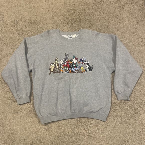 Acme Other - Vintage 1992 Acme Clothing Looney Tunes Embroidered Sweatshirt Gray Size Large